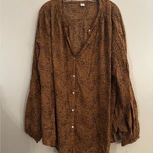 Old Navy Brown Patterned Blouse